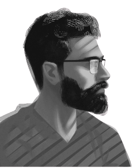 Illustrated portrait of Ashwin Rachha